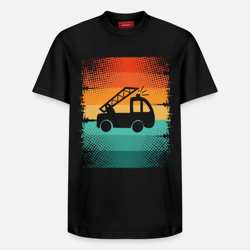 Pompiers - T-shirt unisexe décontracté en coton Supima – de SPREAD - noir