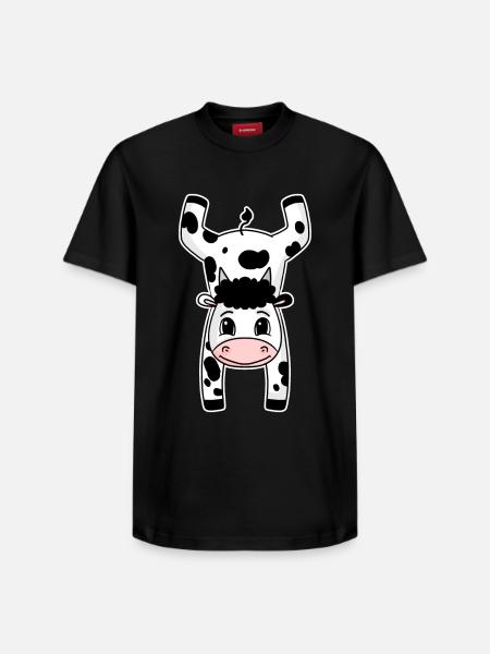 Gymnastics Sport Handstand Cow - Relaxed Unisex Supima Cotton T-Shirt – by SPREAD - black