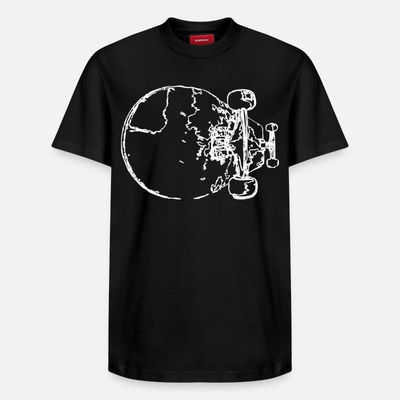 Skateboard Sketch - Relaxed Unisex Supima Cotton T-Shirt – by SPREAD - black