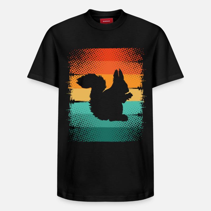 Écureuil - T-shirt unisexe décontracté en coton Supima – de SPREAD - noir