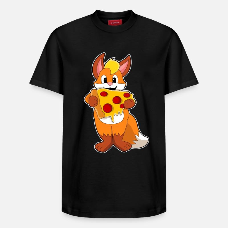 Fuchs mit Pizza - Relaxed Unisex Supima Cotton T-Shirt – von SPREAD - Schwarz
