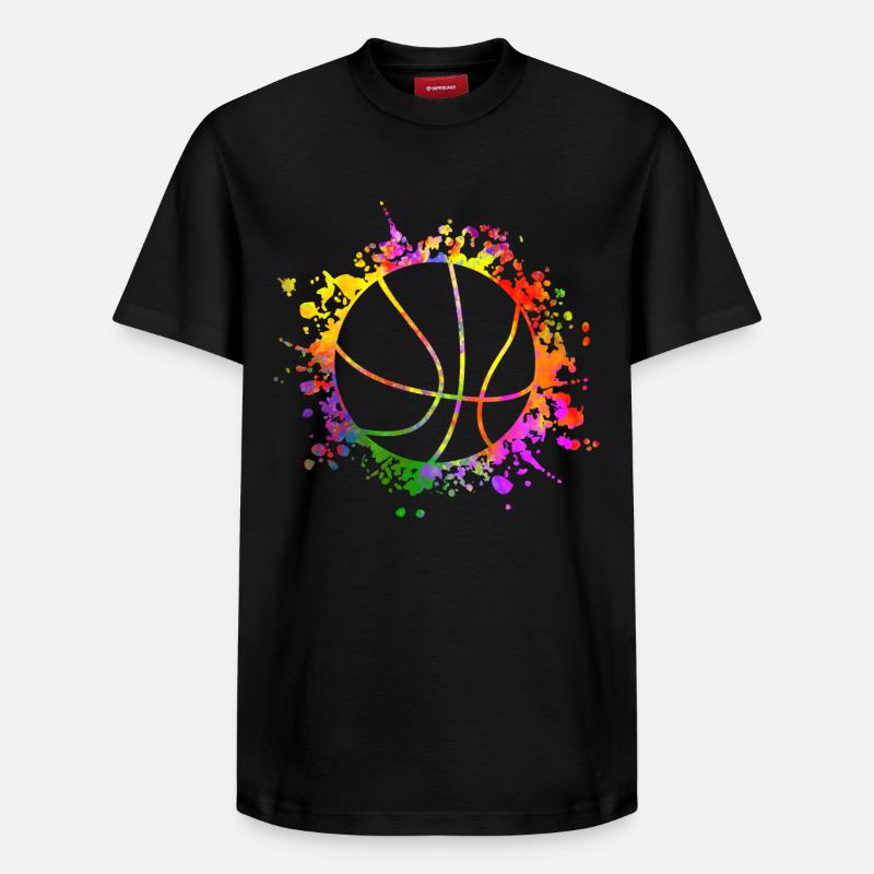 Éclaboussures de peinture de basket-ball - T-shirt unisexe décontracté en coton Supima – de SPREAD - noir