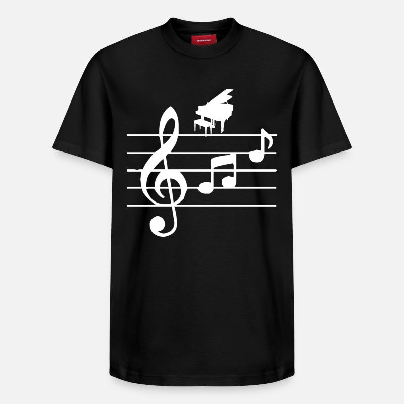 Piano - T-shirt unisexe décontracté en coton Supima – de SPREAD - noir
