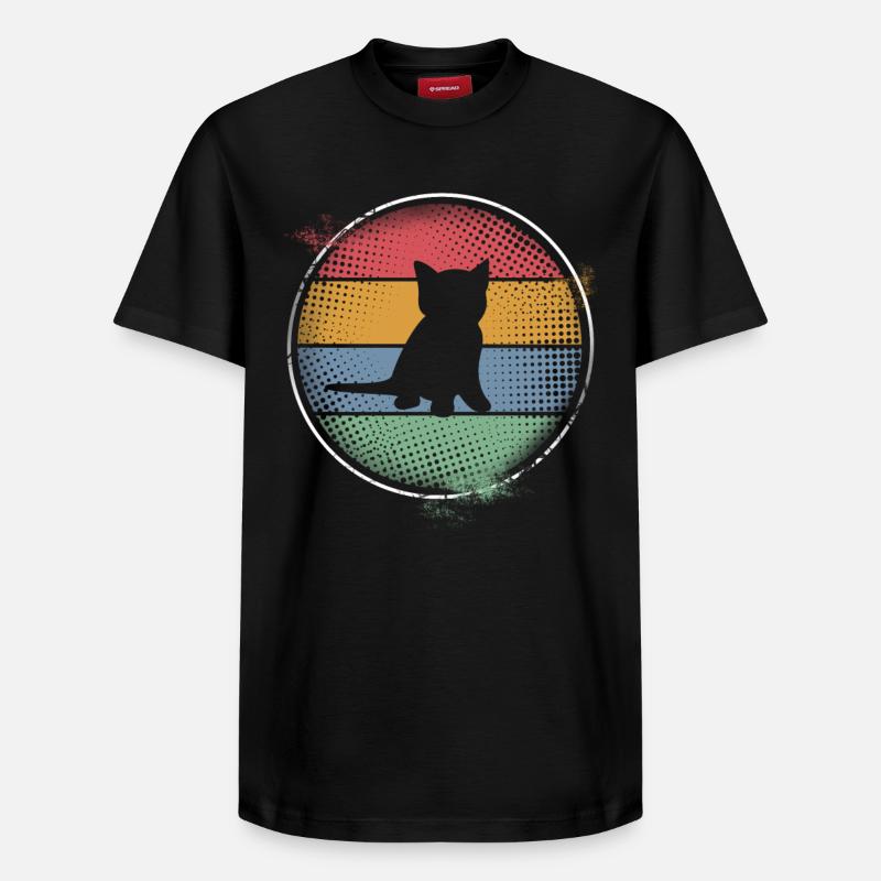 Chat - T-shirt unisexe décontracté en coton Supima – de SPREAD - noir