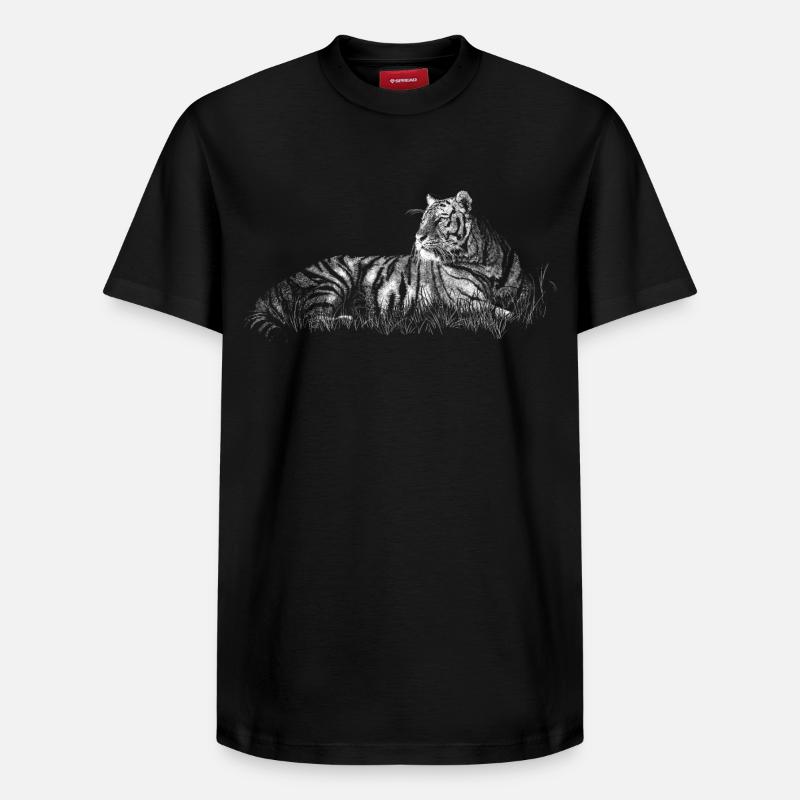 Tiger - Relaxed Unisex Supima Cotton T-Shirt – von SPREAD - Schwarz
