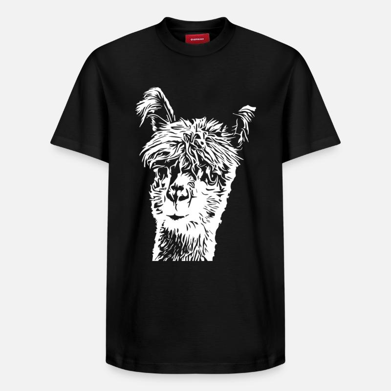Lama Alpaga - T-shirt unisexe décontracté en coton Supima – de SPREAD - noir