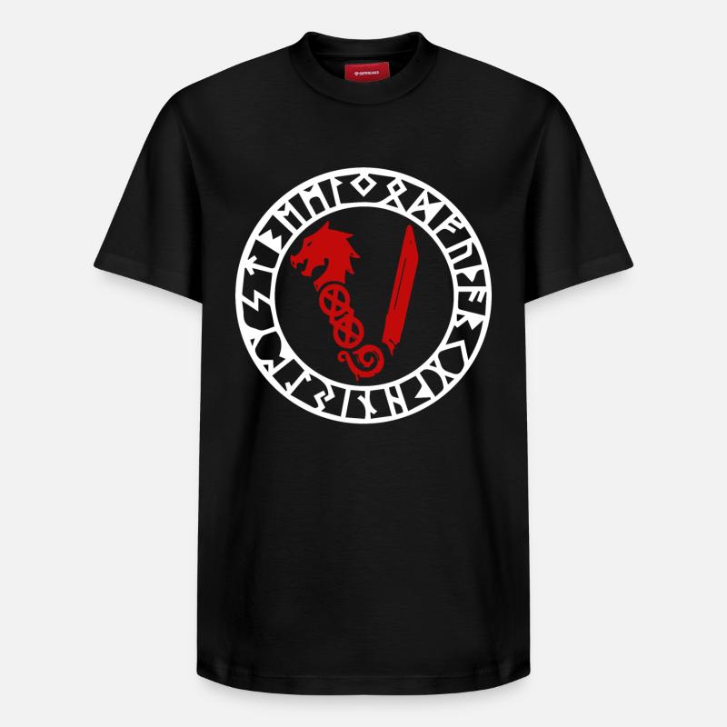 Symbol Der Wikinger - Relaxed Unisex Supima Cotton T-Shirt – von SPREAD - Schwarz