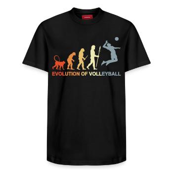 Évolution d’un joueur de volley-ball - T-shirt unisexe décontracté en coton Supima – de SPREAD - noir - Devant - AI Model Female 172 light (172cm) & AI Model Male 178 light (178cm)