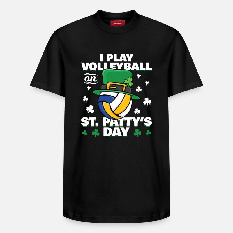 Volleyball de la Saint-Patrick - T-shirt unisexe décontracté en coton Supima – de SPREAD - noir