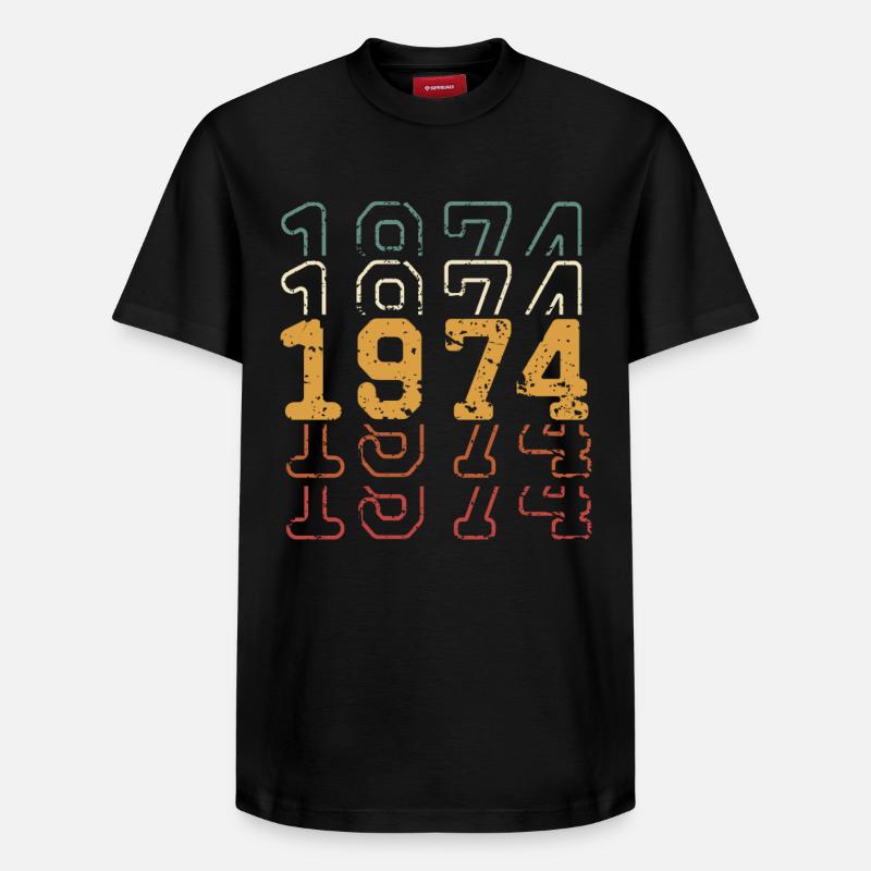 1974 - Relaxed Unisex Supima Cotton T-Shirt – von SPREAD - Schwarz