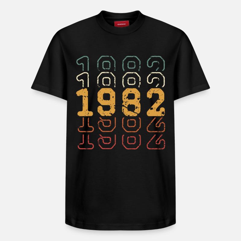 1982 - Relaxed Unisex Supima Cotton T-Shirt – von SPREAD - Schwarz