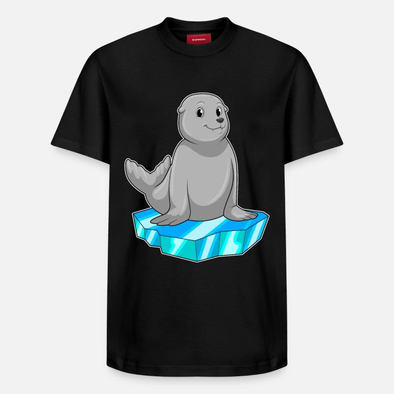 Sceller avec de la banquise - T-shirt unisexe décontracté en coton Supima – de SPREAD - noir
