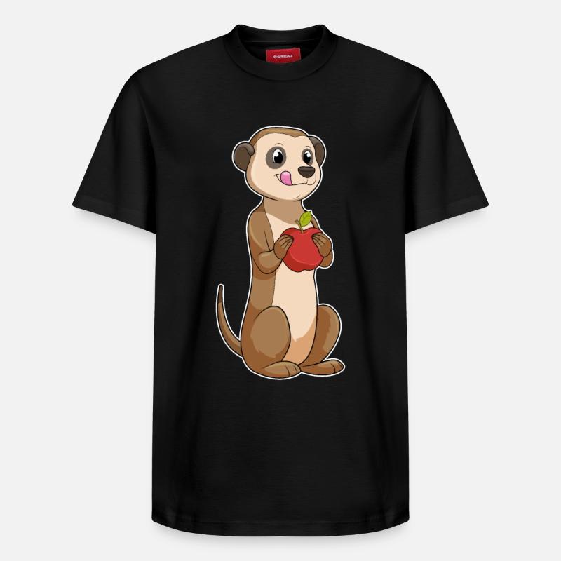 Erdmännchen Apfel - Relaxed Unisex Supima Cotton T-Shirt – von SPREAD - Schwarz