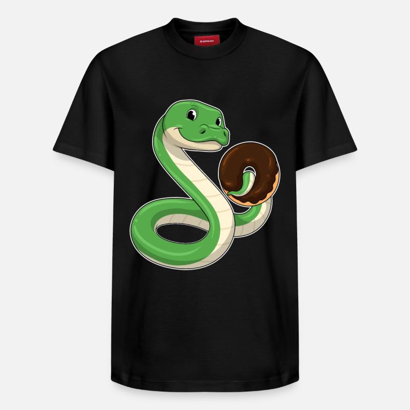 Serpent avec beignet - T-shirt unisexe décontracté en coton Supima – de SPREAD - noir