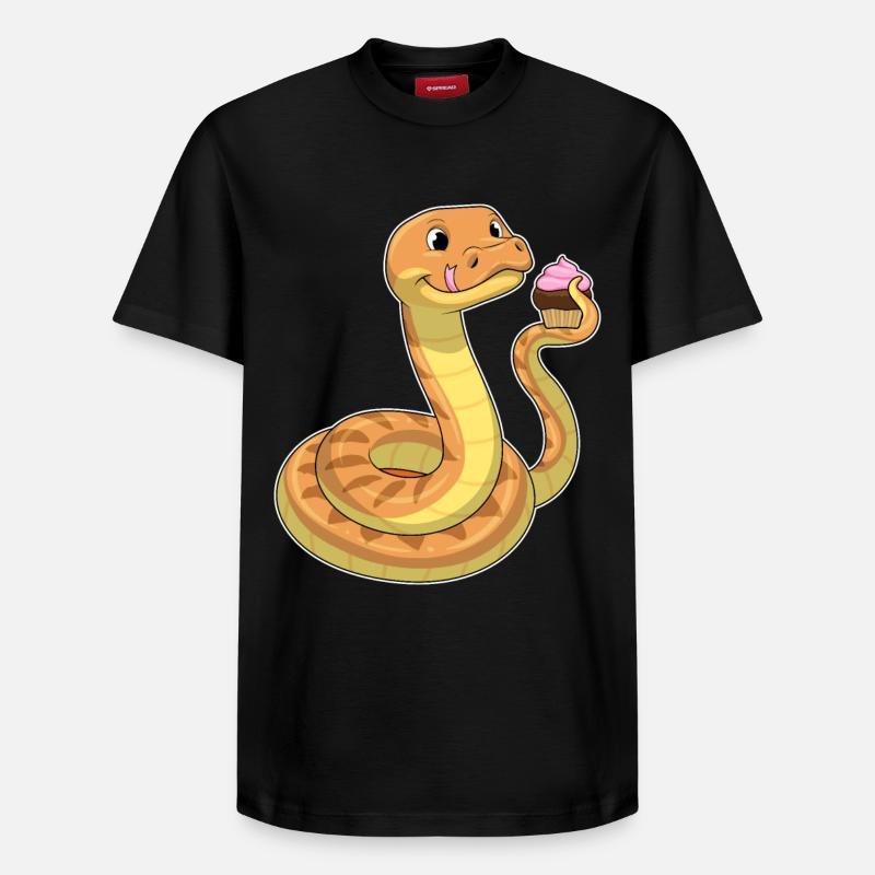 Serpent au muffin - T-shirt unisexe décontracté en coton Supima – de SPREAD - noir