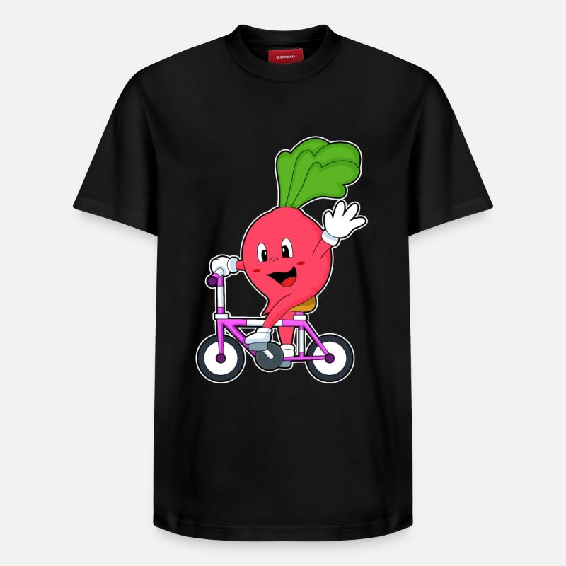 Radis avec vélo - T-shirt unisexe décontracté en coton Supima – de SPREAD - noir