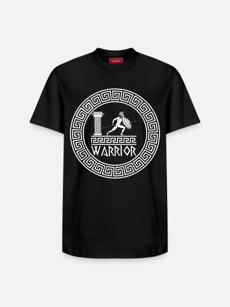 Ancient Greek warrior (white) - Relaxed Unisex Supima Cotton T-Shirt – by SPREAD - black