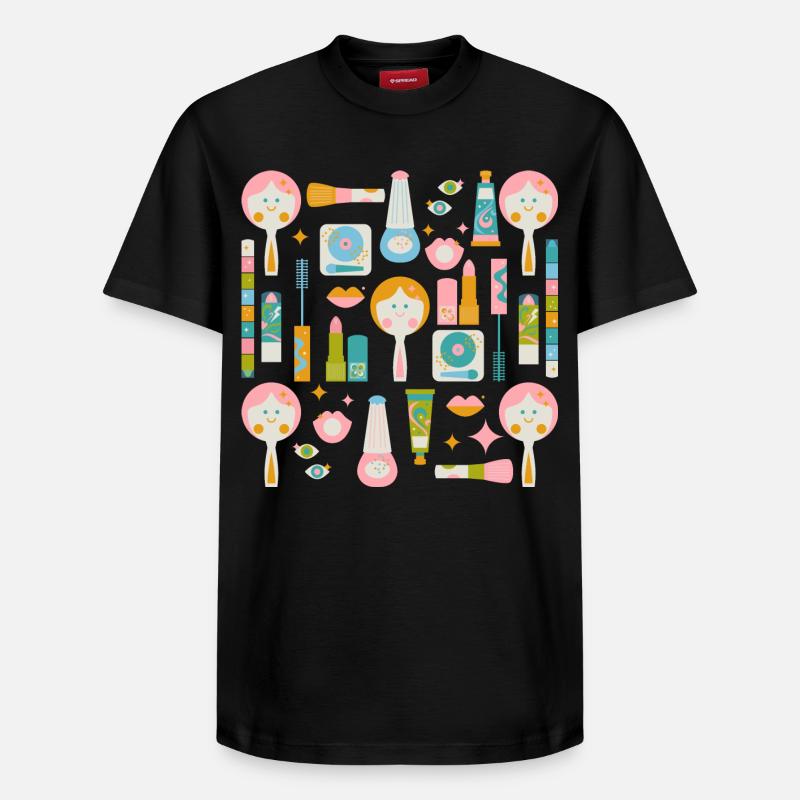 disco make up revival - Relaxed Unisex Supima Cotton T-Shirt – by SPREAD - black