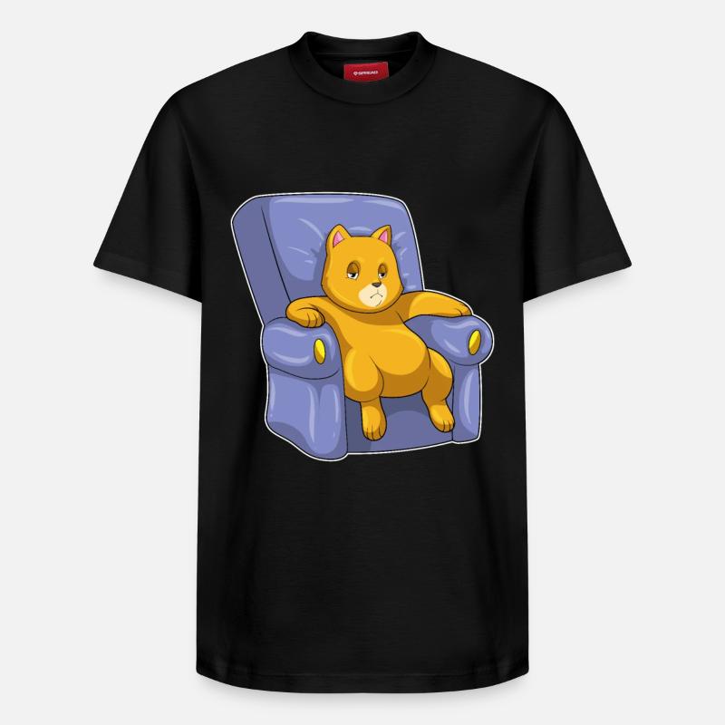 Chat avec canapé - T-shirt unisexe décontracté en coton Supima – de SPREAD - noir
