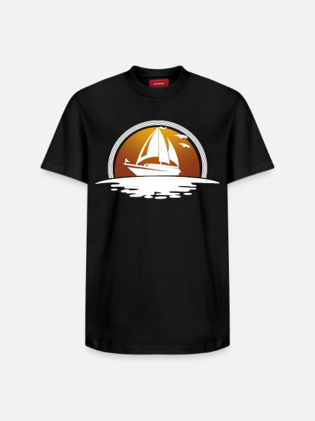 Sailboat Sailing Ship Sailing Sailor - Relaxed Unisex Supima Cotton T-Shirt – by SPREAD - black