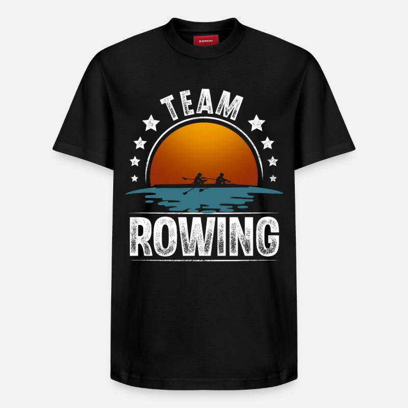 Rudern Ruderer Ruderboot Team - Relaxed Unisex Supima Cotton T-Shirt – von SPREAD - Schwarz
