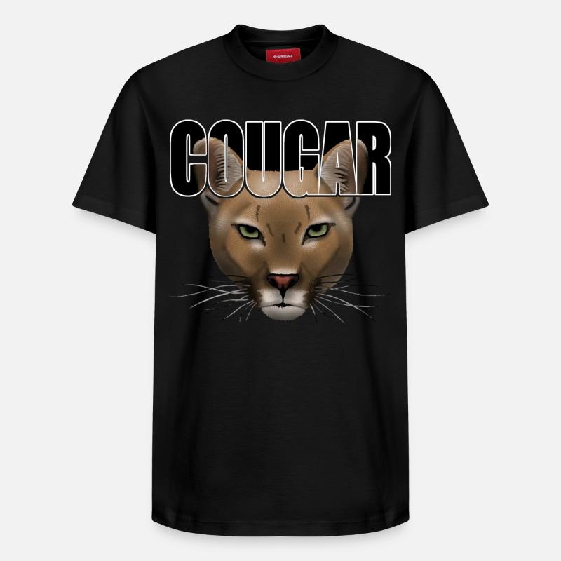 Cougar script R6Z - T-shirt unisexe décontracté en coton Supima – de SPREAD - noir