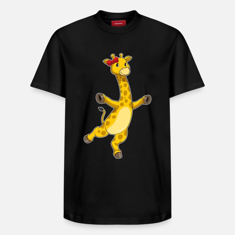Girafe avec arc - T-shirt unisexe décontracté en coton Supima – de SPREAD - noir