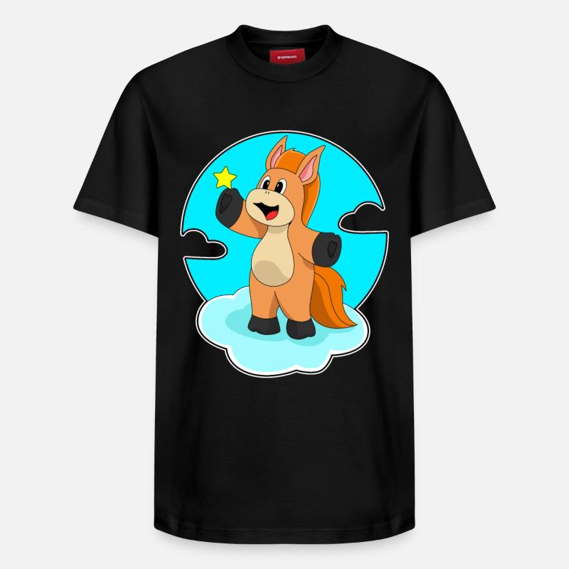 Cheval sur les nuages - T-shirt unisexe décontracté en coton Supima – de SPREAD - noir