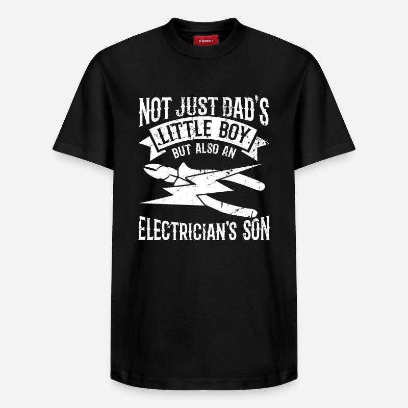 Fils ingénieur électricien - T-shirt unisexe décontracté en coton Supima – de SPREAD - noir