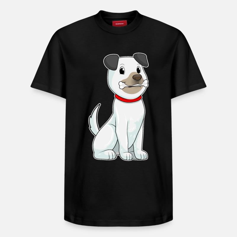 Chien avec des os - T-shirt unisexe décontracté en coton Supima – de SPREAD - noir
