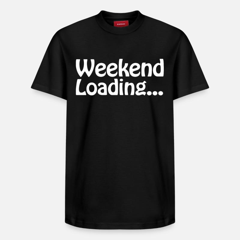 Weekend loading - Wochenende - Bald Wochenende - Relaxed Unisex Supima Cotton T-Shirt – von SPREAD - Schwarz