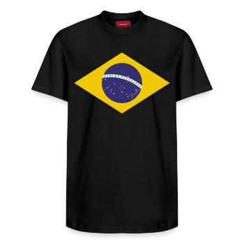 Drapeau de Brasilia - T-shirt unisexe décontracté en coton Supima – de SPREAD - noir - Devant - AI Model Female 172 light (172cm) & AI Model Male 178 light (178cm)