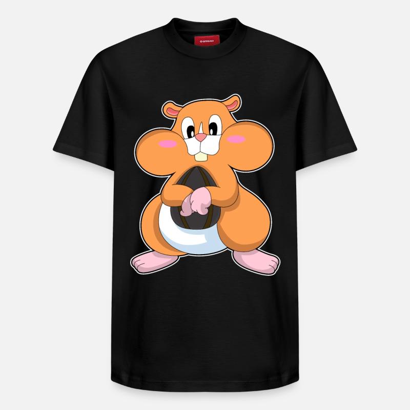 Hamster aux noix - T-shirt unisexe décontracté en coton Supima – de SPREAD - noir