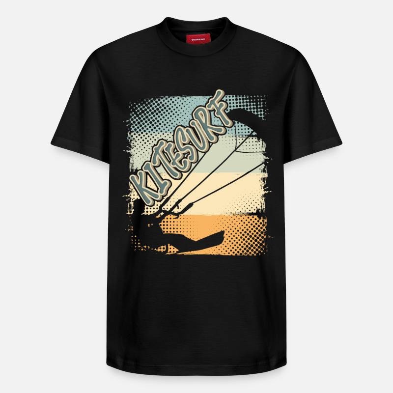 Kitesurfen Kitesurf Kitesurfer Kiteboard - T-shirt unisexe décontracté en coton Supima – de SPREAD - noir