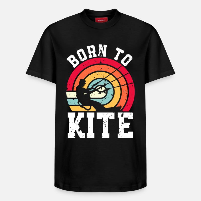 Kitesurfen Kitesurf Kitesurfer Kiteboard - T-shirt unisexe décontracté en coton Supima – de SPREAD - noir
