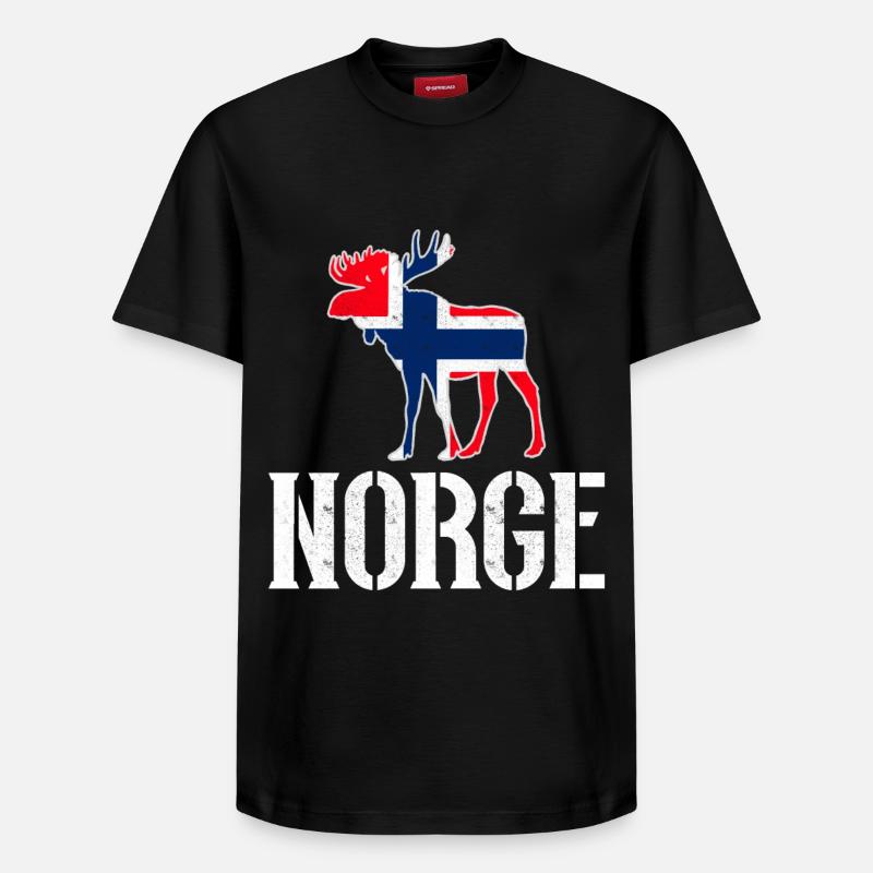 Norvège - T-shirt unisexe décontracté en coton Supima – de SPREAD - noir