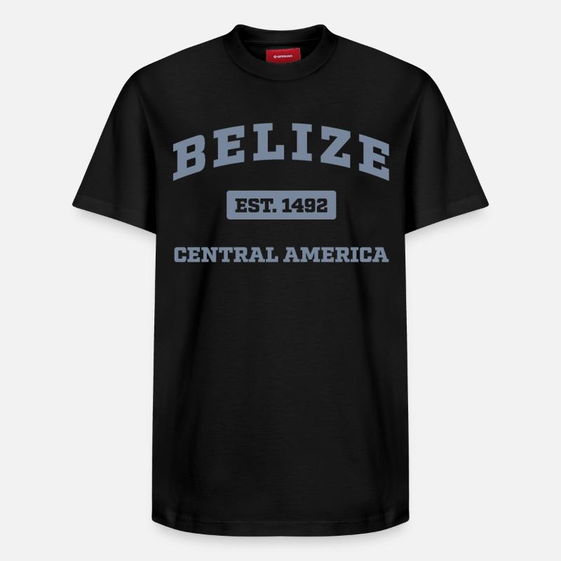 Belize Amérique centrale Est. 1492 - T-shirt unisexe décontracté en coton Supima – de SPREAD - noir
