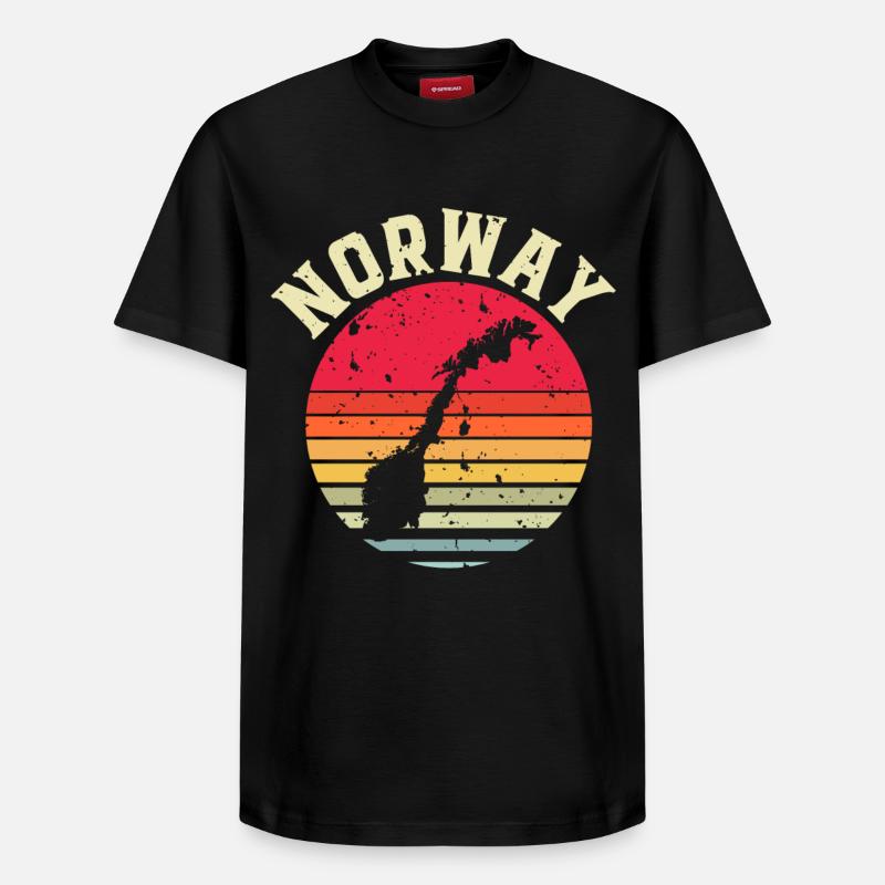 Norvège - T-shirt unisexe décontracté en coton Supima – de SPREAD - noir