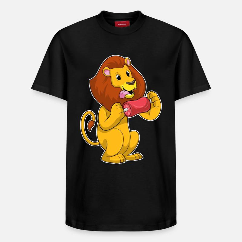 Löwe mit Fleisch - Relaxed Unisex Supima Cotton T-Shirt – von SPREAD - Schwarz