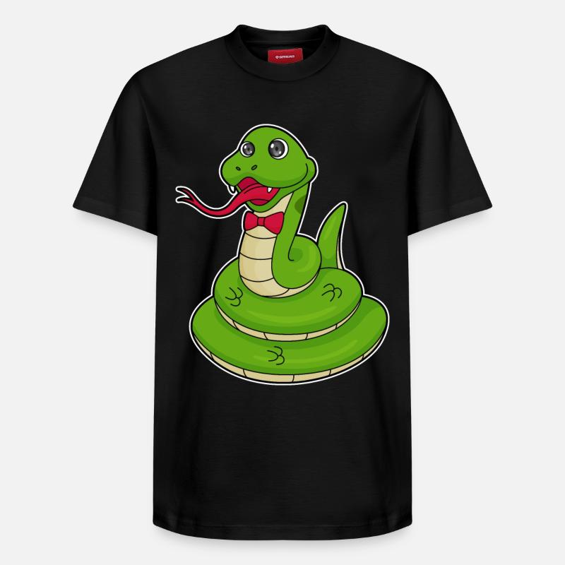 Serpent avec boucle - T-shirt unisexe décontracté en coton Supima – de SPREAD - noir
