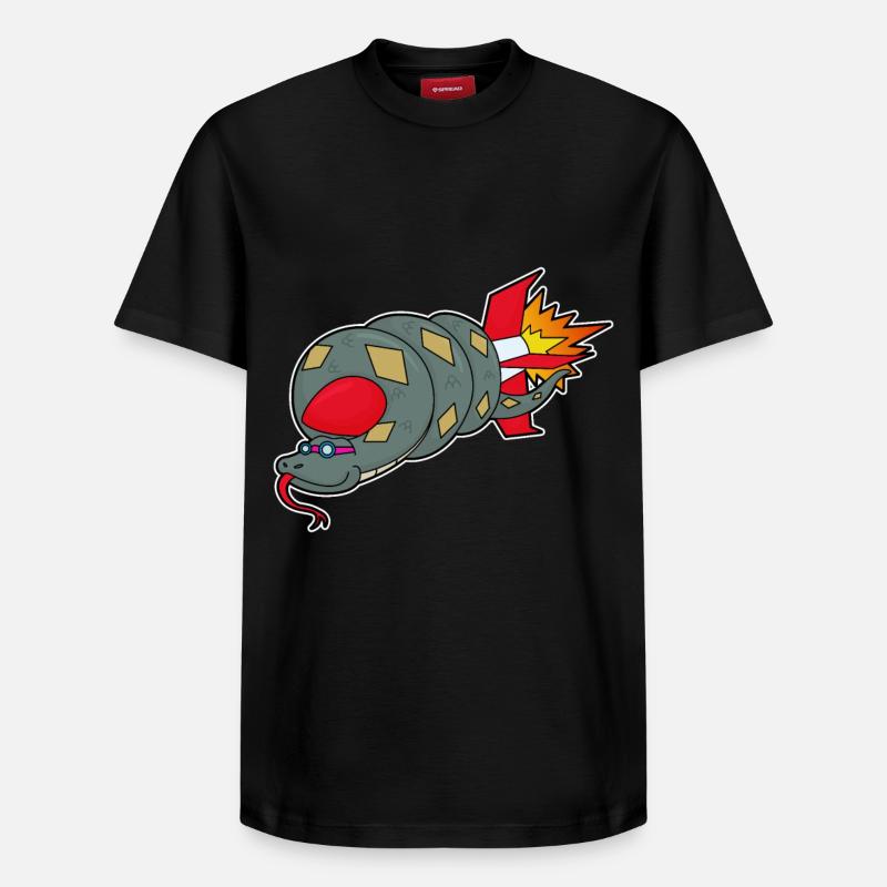 Fusée Serpent - T-shirt unisexe décontracté en coton Supima – de SPREAD - noir