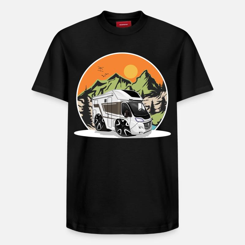 Camping Camper Campen - Relaxed Unisex Supima Cotton T-Shirt – von SPREAD - Schwarz