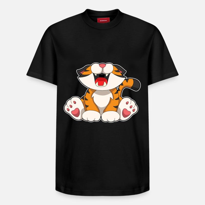 Tigre rugissant - T-shirt unisexe décontracté en coton Supima – de SPREAD - noir
