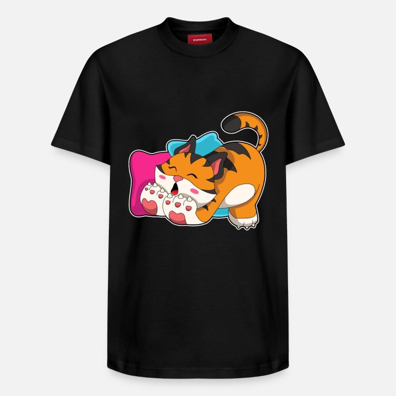 Tigre fatigué - T-shirt unisexe décontracté en coton Supima – de SPREAD - noir