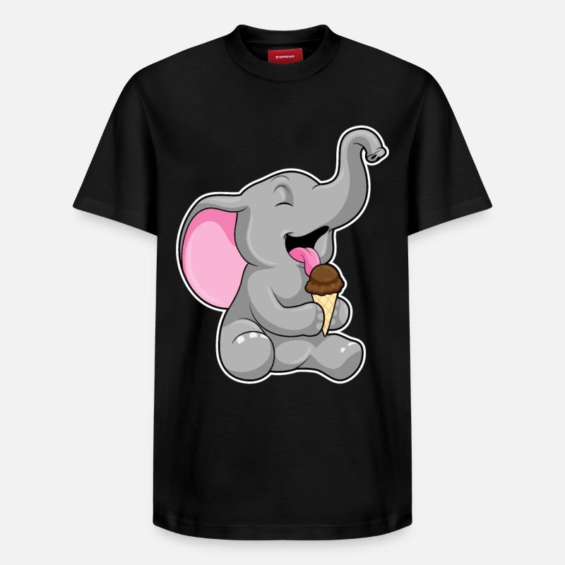 Glace gaufre éléphant - T-shirt unisexe décontracté en coton Supima – de SPREAD - noir