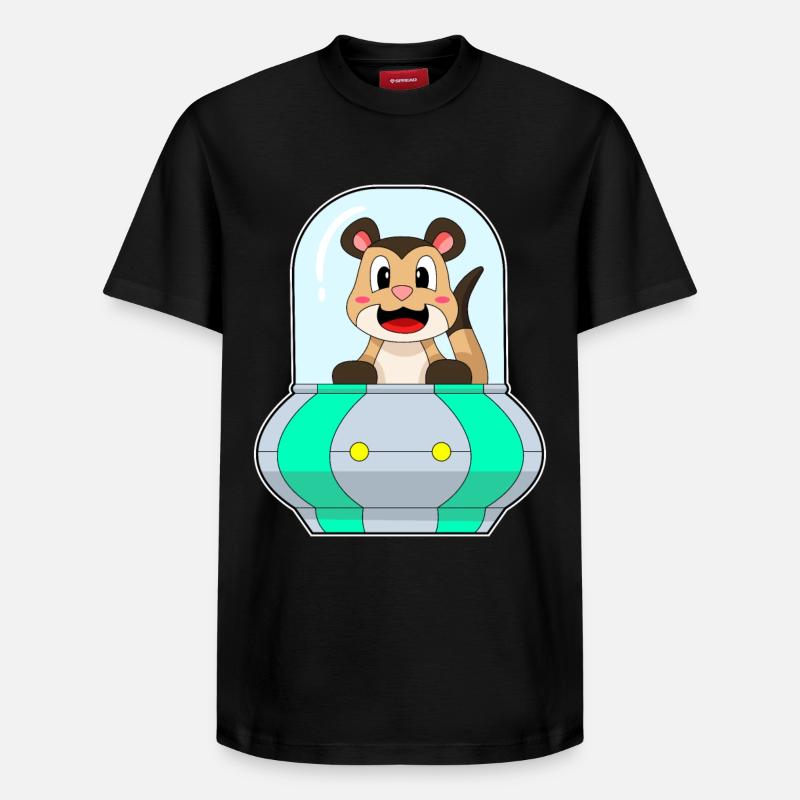 Erdmännchen mit Schiff - Relaxed Unisex Supima Cotton T-Shirt – von SPREAD - Schwarz