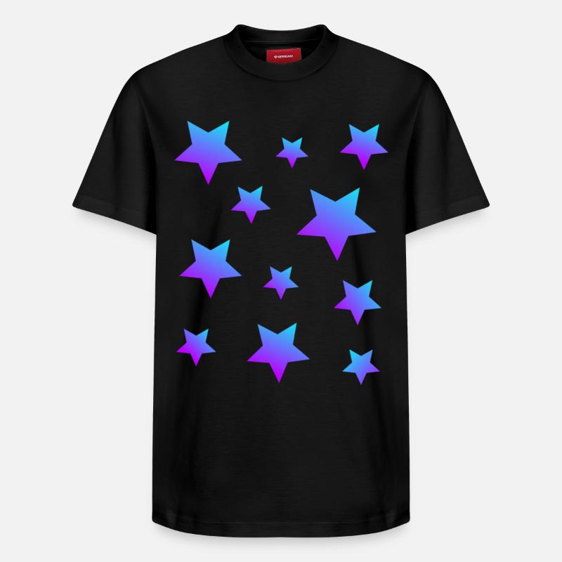 Star Star Pack Bleu-Violet - T-shirt unisexe décontracté en coton Supima – de SPREAD - noir