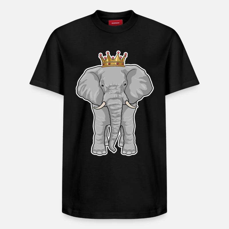 Couronne du roi éléphant - T-shirt unisexe décontracté en coton Supima – de SPREAD - noir
