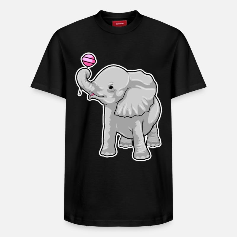 Sucettes d’éléphant - T-shirt unisexe décontracté en coton Supima – de SPREAD - noir