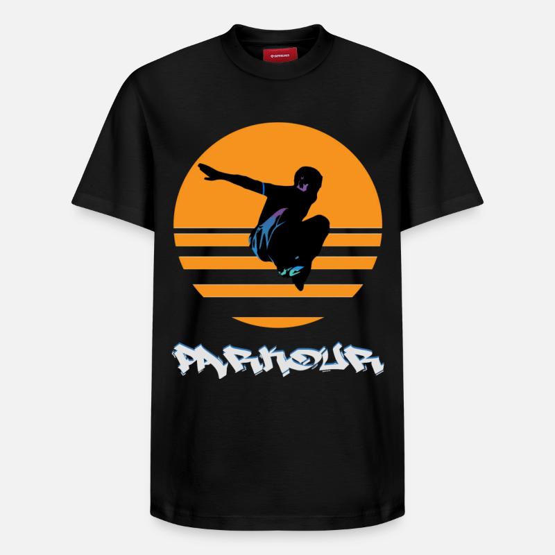 Parkour - T-shirt unisexe décontracté en coton Supima – de SPREAD - noir